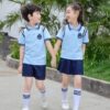 Mẫu đồng phục mầm non xanh biển